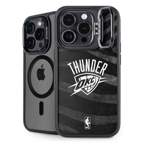 NBA Oklahoma City Thunder Black Animal Print iPhone 14 Pro Kickstand Case